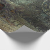 ヴィンテージアンティークレッドブラックオールドスクリプトシートミュージック ラッピングペーパー (角)