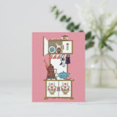 ヴィンテージアンティークレトロキッチンストーブコーヒーポット ポストカード (スタンド正面)