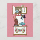 ヴィンテージアンティークレトロキッチンストーブコーヒーポット ポストカード (正面)