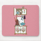 ヴィンテージアンティークレトロキッチンストーブコーヒーポット マウスパッド (正面)