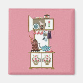 ヴィンテージアンティークレトロキッチンストーブコーヒーポット マグネット (正面)