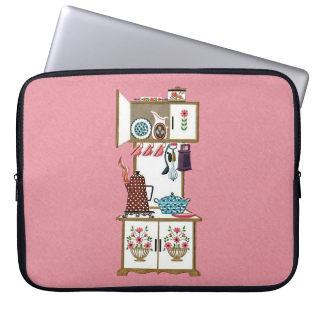 ヴィンテージアンティークレトロキッチンストーブコーヒーポット ラップトップスリーブ (正面)