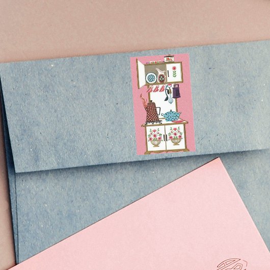 ヴィンテージアンティークレトロキッチンストーブコーヒーポット 長方形シール