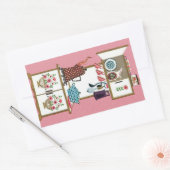 ヴィンテージアンティークレトロキッチンストーブコーヒーポット 長方形シール (封筒)