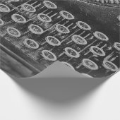 ヴィンテージアンティークレトロ白黒タイプライター ラッピングペーパー (角)