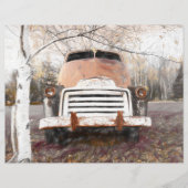 ヴィンテージアンティークレトロ素朴秋トラックスケッチ (正面)