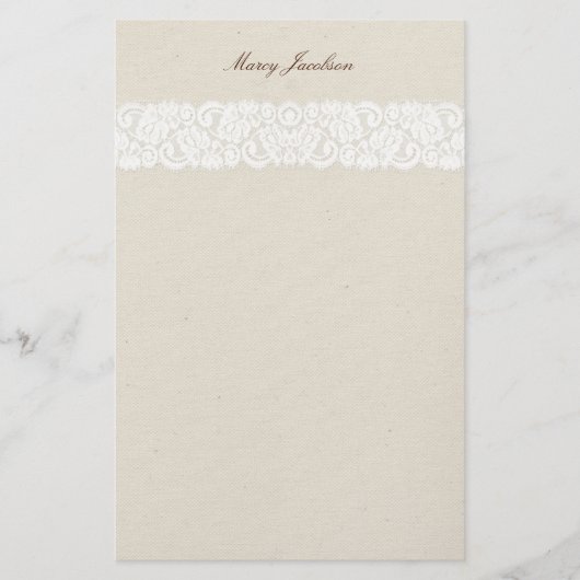 ヴィンテージアンティークレース&キャンバスパーソナル文房具 便箋 (正面)