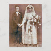 ヴィンテージアンティークロマンチックな新郎新婦の写真 ポストカード (正面)