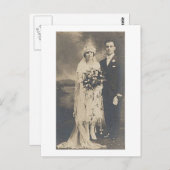 ヴィンテージアンティークロマンチックな新郎新婦の写真 ポストカード (正面/裏面)