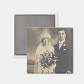 ヴィンテージアンティークロマンチックな新郎新婦の写真 マグネット