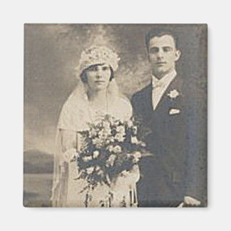 ヴィンテージアンティークロマンチックな新郎新婦の写真 マグネット