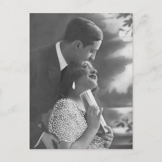 ヴィンテージアンティークロマンチックカップルのカードとギフト ポストカード (正面)