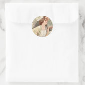 ヴィンテージアンティークロマンチックカップルのカードとギフト ラウンドシール (バッグ)