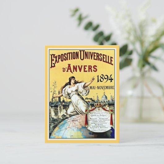ヴィンテージアンティーク万博アントワープ1894 ポストカード (スタンド正面)