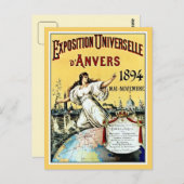 ヴィンテージアンティーク万博アントワープ1894 ポストカード (正面/裏面)