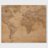 ヴィンテージアンティーク世界地図 ラッピングペーパー (フラット)