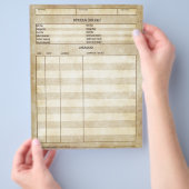 ヴィンテージアンティーク個々のデータシート チラシ (手)