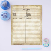 ヴィンテージアンティーク個々のデータシート チラシ (シングル)