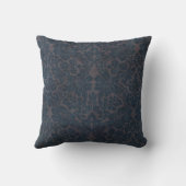 ヴィンテージアンティーク動揺してダークブルーダマスクフローラ クッション (裏面)