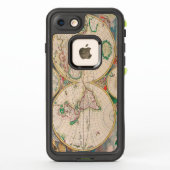 ヴィンテージアンティーク半球の地図 LifeProof iPhoneケース (裏面)