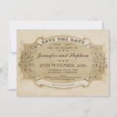 ヴィンテージアンティーク古い日付カードを保存 セーブザデート (正面)