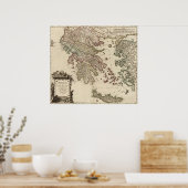 ヴィンテージアンティーク古代ギリシャの地図 ポスター (キッチン)