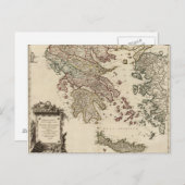 ヴィンテージアンティーク古代ギリシャの地図 ポストカード (正面/裏面)