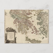 ヴィンテージアンティーク古代ギリシャの地図 ポストカード (正面)