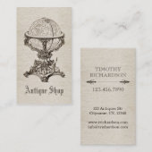 ヴィンテージアンティーク名刺テンプレートセピア 名刺 (正面/裏面)