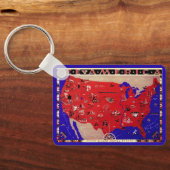 ヴィンテージアンティーク地図アメリカ合衆国 キーホルダー (裏面)