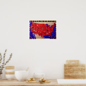 ヴィンテージアンティーク地図アメリカ合衆国 ポスター (キッチン)