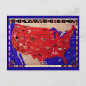 ヴィンテージアンティーク地図アメリカ合衆国 ポストカード (正面)