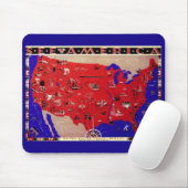 ヴィンテージアンティーク地図アメリカ合衆国 マウスパッド (マウス)