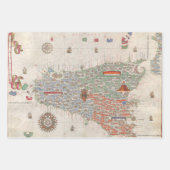 ヴィンテージアンティーク地図ワールドアフリカシチリア ラッピングペーパーシート (正面3)