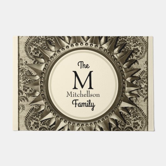 ヴィンテージアンティーク天星 – ファミリ名 ドアマット (正面)