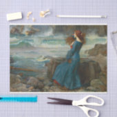 ヴィンテージアンティーク女性が海を見る 薄葉紙 (クラフト)