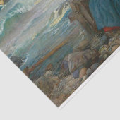 ヴィンテージアンティーク女性が海を見る 薄葉紙 (詳細)