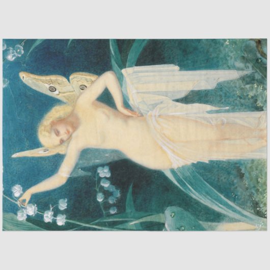 ヴィンテージアンティーク妖精の妖精妖精デコページ 薄葉紙 (正面)