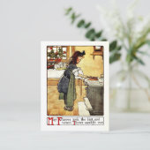 ヴィンテージアンティーク小さな女の子 ポストカード (スタンド正面)