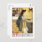 ヴィンテージアンティーク小さな女の子 ポストカード (正面/裏面)