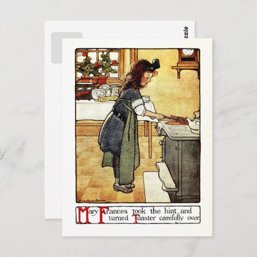 ヴィンテージアンティーク小さな女の子 ポストカード (正面/裏面)