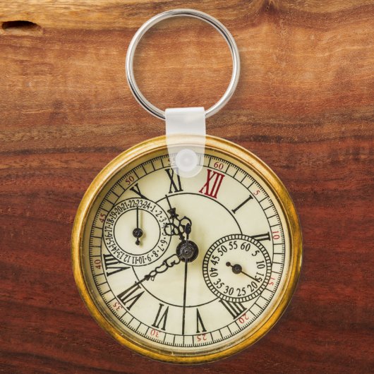 ヴィンテージアンティーク工業用スチームパンクウォッチ キーホルダー (正面)
