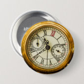 ヴィンテージアンティーク工業用スチームパンクウォッチ 缶バッジ (正面&裏面)