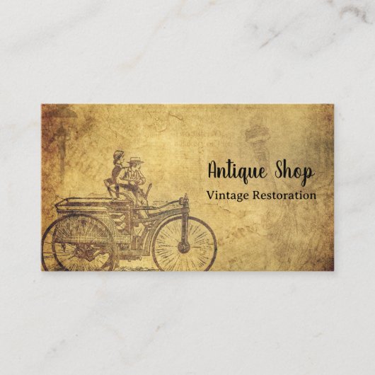 ヴィンテージアンティーク復旧店自転車 名刺 (正面)