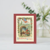 ヴィンテージアンティーク愛国感謝祭はがき シーズンポストカード (スタンド正面)