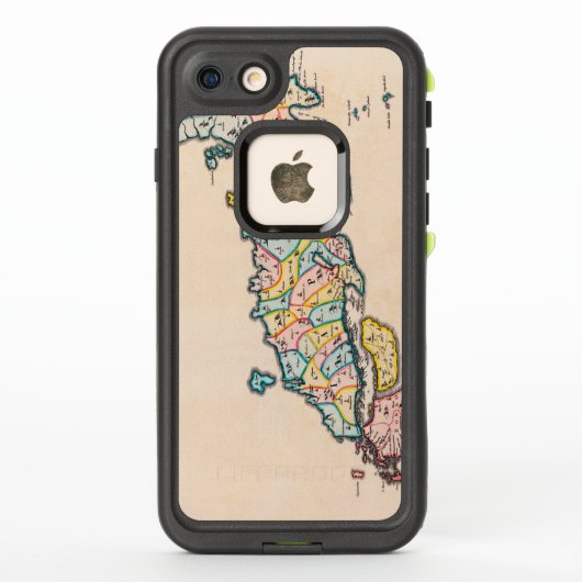 ヴィンテージアンティーク日本の地図1655年頃 LifeProof iPhoneケース (裏面)
