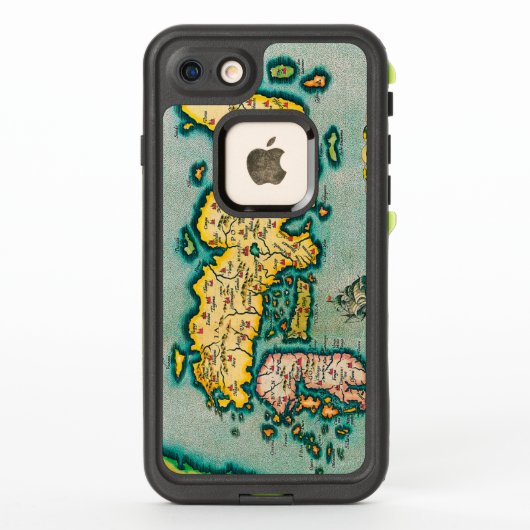 ヴィンテージアンティーク日本地図1595年頃 LifeProof iPhoneケース (裏面)