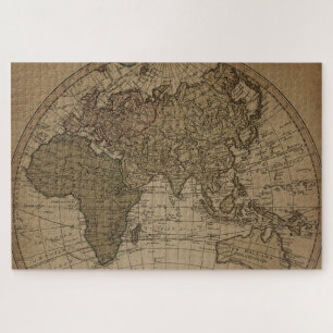 ヴィンテージアンティーク旧世界地図セピアギフト ジグソーパズル