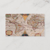 ヴィンテージアンティーク旧世界地図デザインフェードプリント 名刺 (裏面)