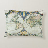 ヴィンテージアンティーク旧世界地図バイピエーター・ゴス, 1666 アクセントクッション (裏面)